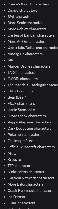 man_comical's tweet image. just joined the server this is the full blacklist what are yall going add 😭