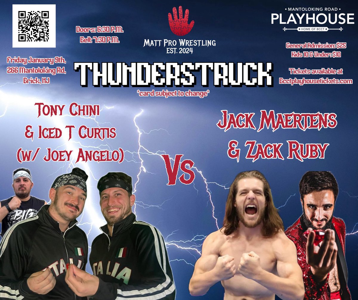 ThisIsMattPro's tweet image. At Paparazzi, we witnessed the implosion of the Mob Squad. The next chapter of the saga takes place on 1/9, where GTS Legendary YouTube champion @IcedTCurtisGTS makes his Matt Pro in-ring debut, teaming up with @TonyChini96 , to take on @realjmaertens and @thegemzackruby