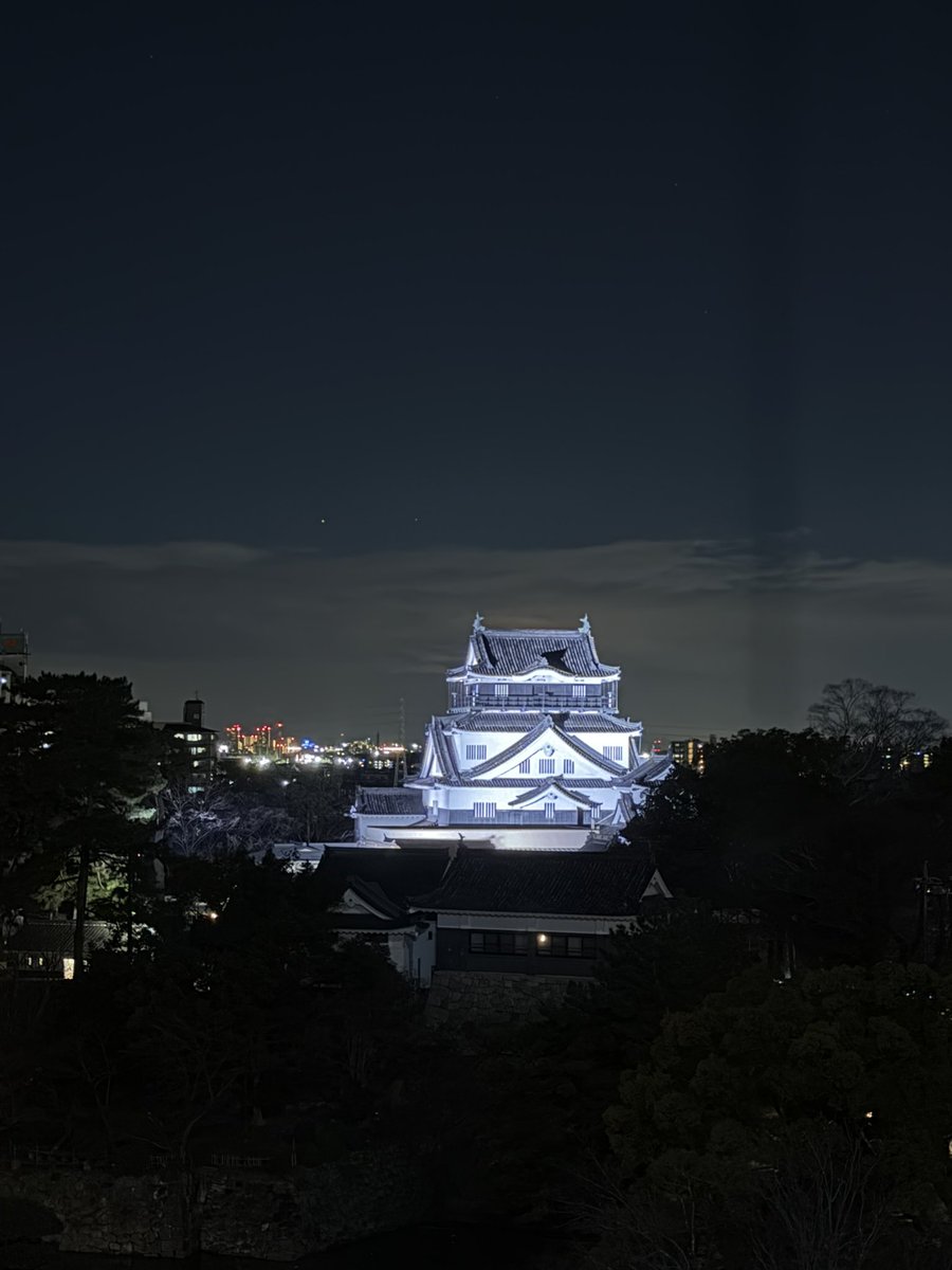 東京に戻る道中、岡崎で一泊。
岡崎城のすぐ近く！🏯
夜はライトアップされててきれい🤩