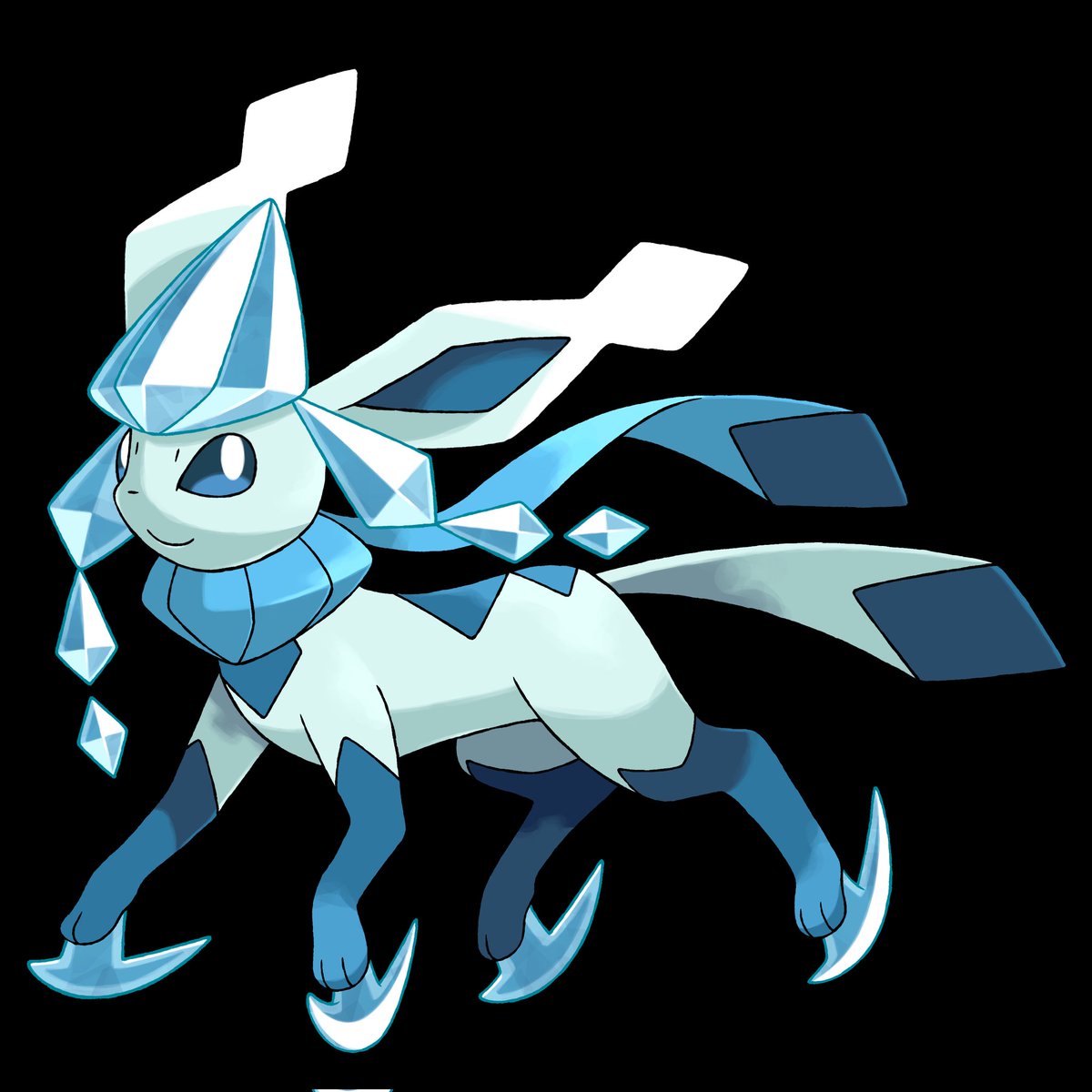 Mega Glaceon, the Winter Bringer ❄️⛸️ Art and design by @pokejayjay, image size:1200x1200
