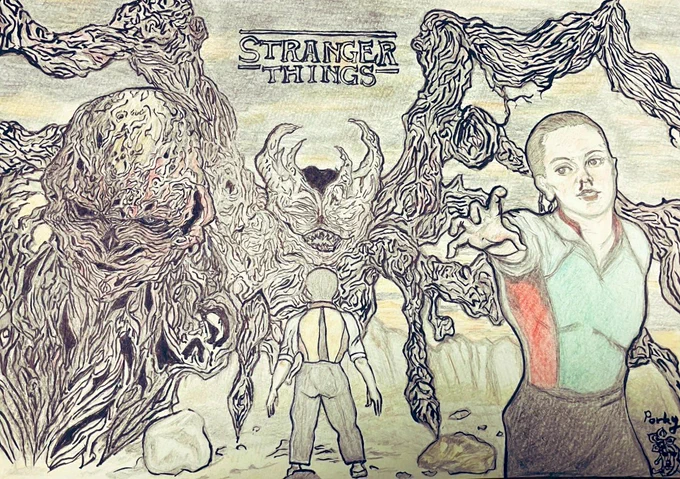 おはようございます
アナログで描きました!
最高の作品でした😆
#ストレンジャーシングス 
#StrangerThings 
#StrangerThingsfanart 