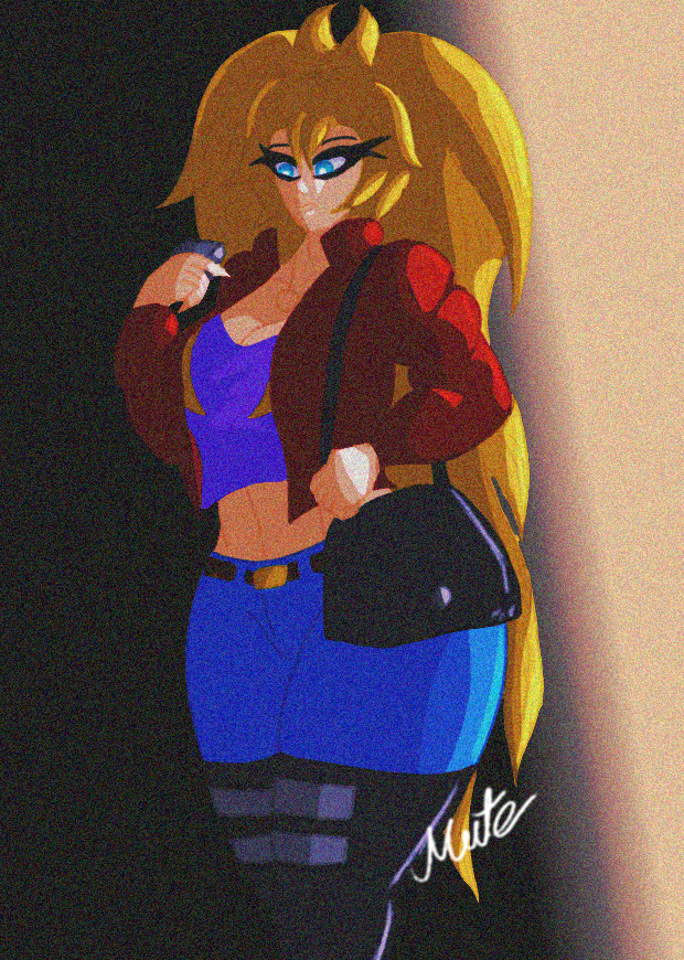Mute after work reading message on her pager. Message is literally 7426766 because her pager only displays digits

#digitalartwork #DigitalArtist #digitalart #retro #noise #ocart #OC #smallartists #red #blonde
