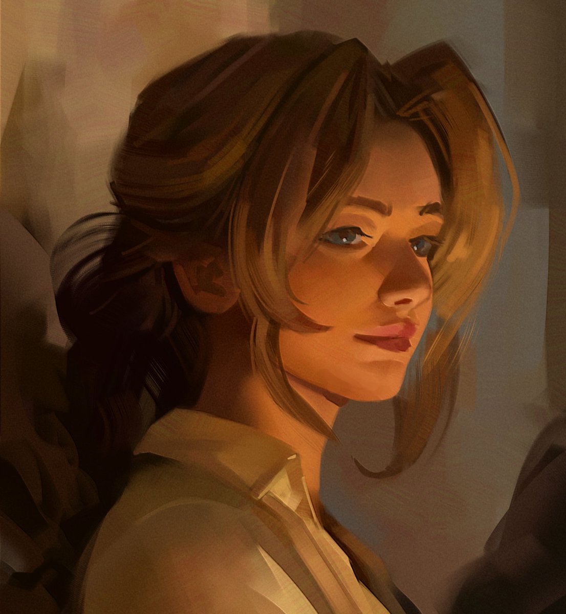 jeseni_'s tweet image. Soft light study. Aerith. Spamming gradient brush
