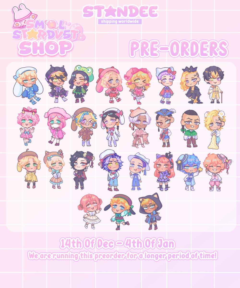 Today is the last day to pre-order my first lot of cute Standees❗️

🔗 sh☆p in bio.