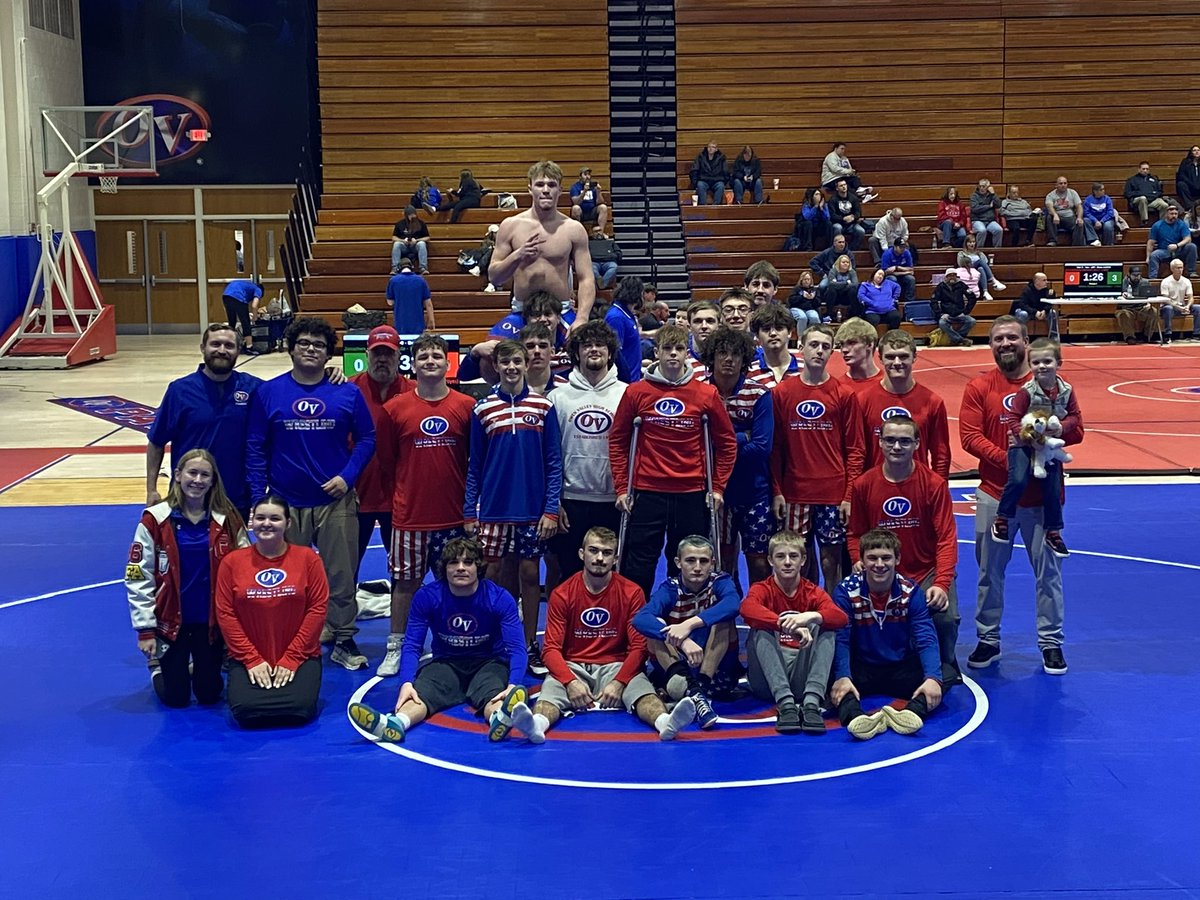 Squad brings the 🔥🔥 to Patriot Hall today! OV goes 5-0 and wins the Patriot Invite 😤 

Team Results
2A #6 OV 58 - Western Boone 22
2A #6 OV 56 - South Putnam 15
2A #6 OV 54 - Greenwood 19
2A #6 OV 69 - Eastern Hancock 9
2A #6 OV 70 - Cascade 11