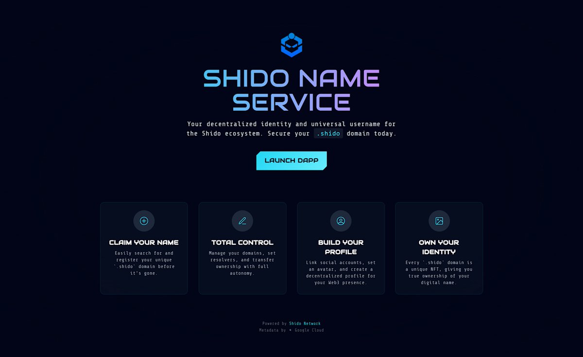Shido Name Service (SNS) is an upcoming decentralized identity layer on the Shido Network, bringing human-readable .shido names to the ecosystem. Like ENS, SNS replaces complex wallet addresses with simple, memorable identities such as satoshi.shido, built for seamless use across