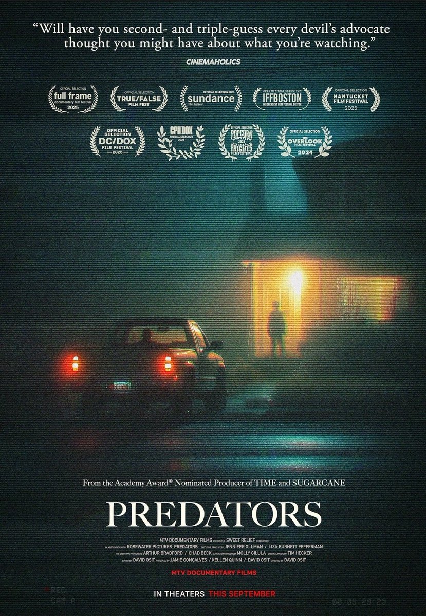 Partiendo del show "To Catch a Predator", con Chris Hansen, donde pederastas en potencia son expuestos y arrestados, 'Predators' genera un dilema moral en si la justicia debe ser una plantilla de consumo y entretenimiento. Un doc tremendamente provocativo. De lo mejor del 2025.