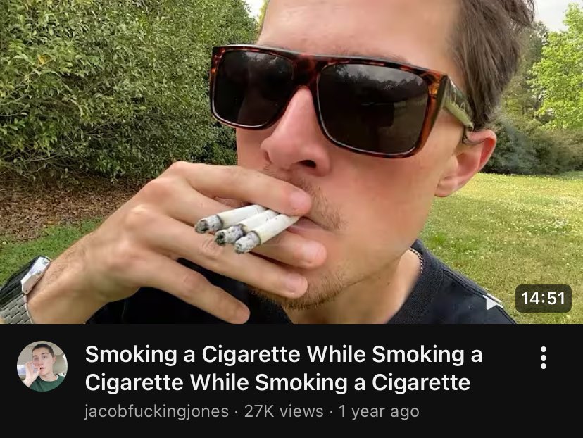 Smoking a Cigarette While Smoking a Cigarette While Smoking a Cigarette