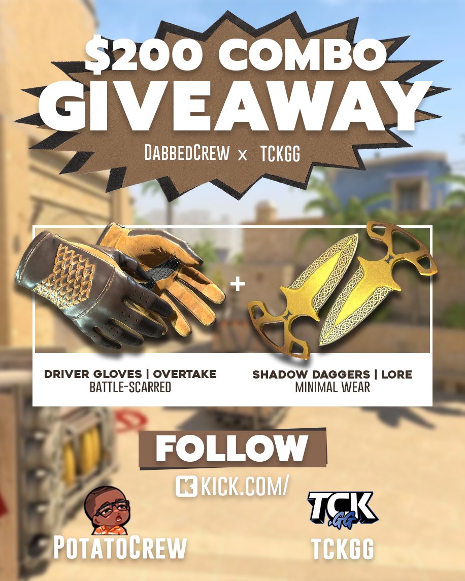 DabbedCrew's tweet image. LETS START THE NEW YEAR with a BANGER!! 🧨

$400 Collab Giveaway w/ @KickTCK_ 

💰

1⃣ Follow @DabbedCrew &amp;amp; @tckgg 
2⃣ RT + Tag a Friend 🫂
3⃣ Give us a Follow on KICK 🟢
‣ kick.com/potatocrew
‣ kick.com/tckgg

ENDS JAN 8TH ⏰