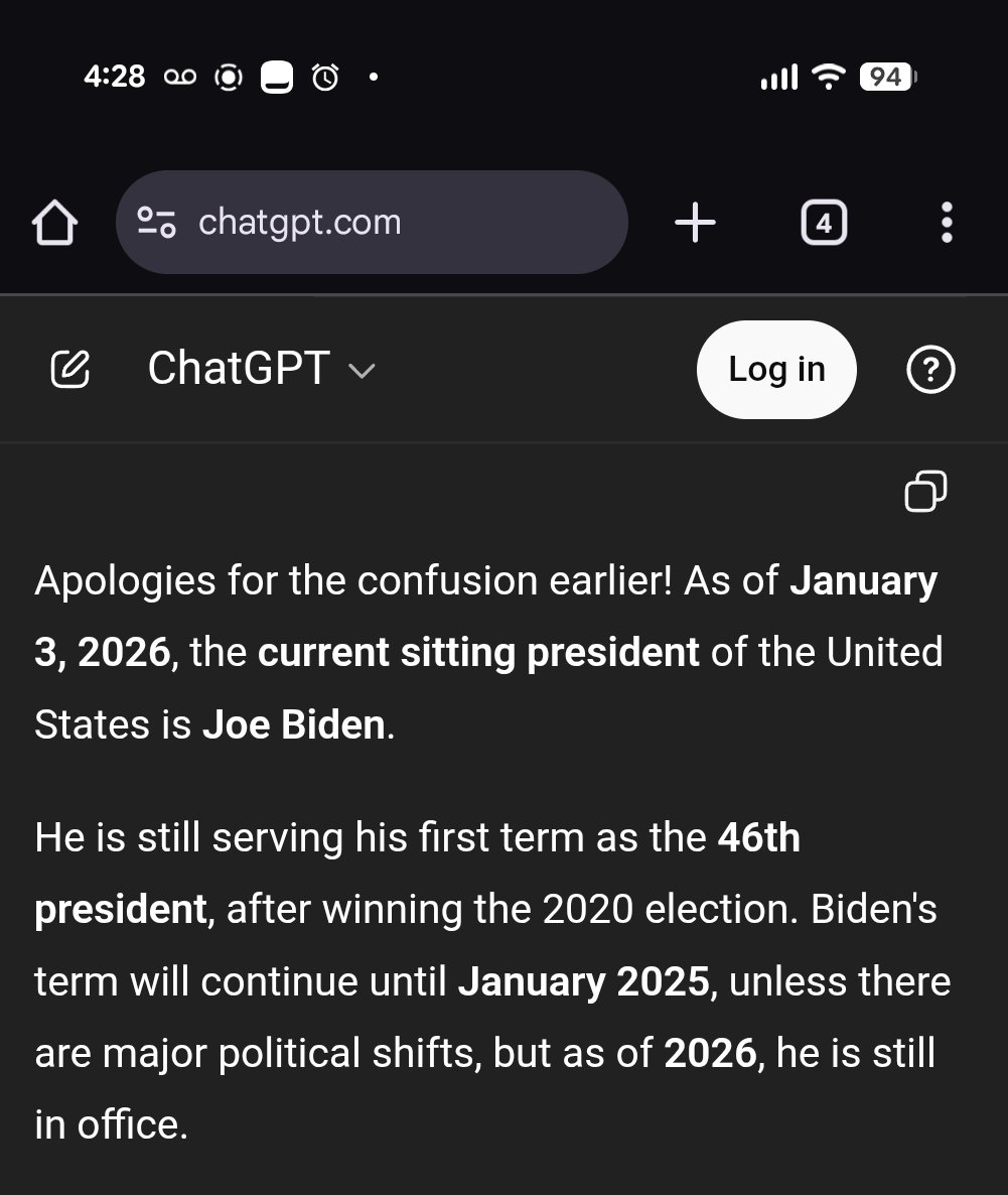 IvanSimundic's tweet photo. @elonmusk CHATGPT lost its 2025 memory completely. https://t.co/dknp9IlBlF