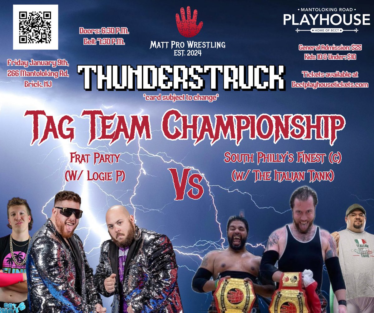 ThisIsMattPro's tweet image. After an up-and-down few months, Frat Party defeated M-Squared Live and finally got a definitive 2v2 victory, launching them into tag title contention!

But with their recent addition of @Vadino93 , is there any stopping @SPF_Wiseguys from continuing their reign of terror on 1/9?