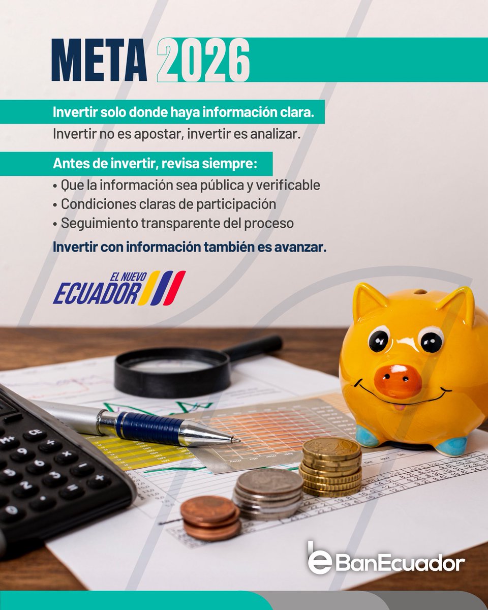 💰| El control de tu dinero empieza con una decisión.

¡2026 es el año del orden financiero! 

#BanEcuador #ElNuevoEcuador #2026
