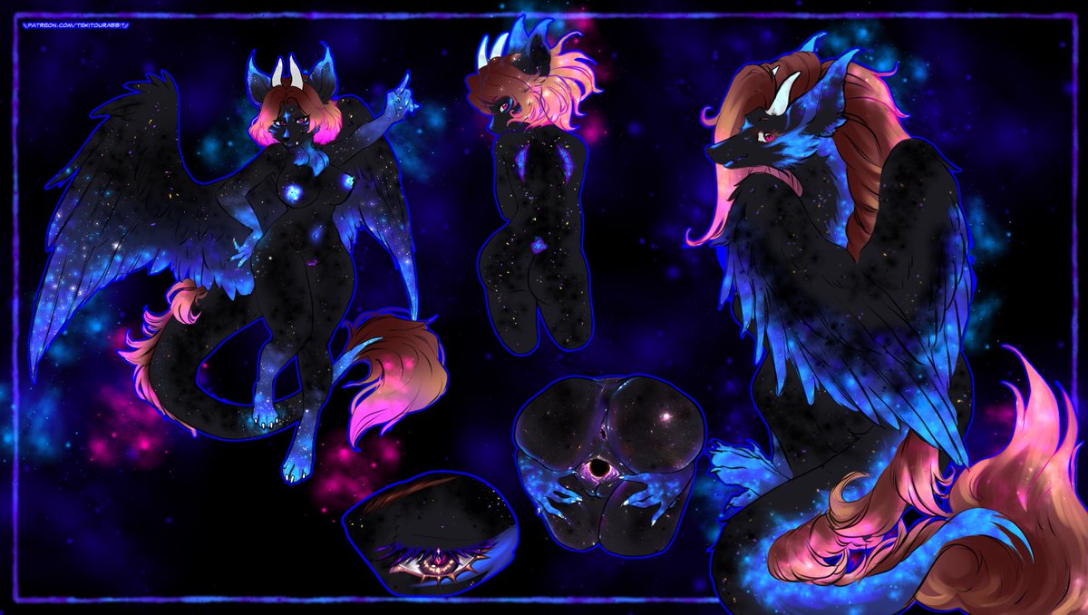 A very celestial character design for <a href="/AngelFoxxo/">AngelFoxxo</a> ! #furry #characterart