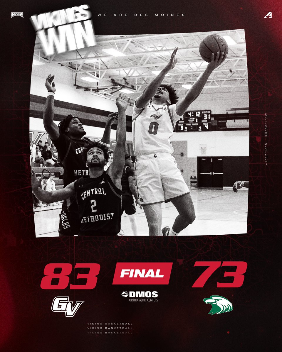 VikingAthletics's tweet image. M- | Final | Vikings seal the victory‼️

Young - 27 pts, 2 reb
Helms - 18 pts, 5 reb, 1 stl, 1 blk
Knutson - 7 pts, 7 reb, 1 blk

GVU 83 - CMU 73

#WEAREDSM | #TheRightWayToPlay