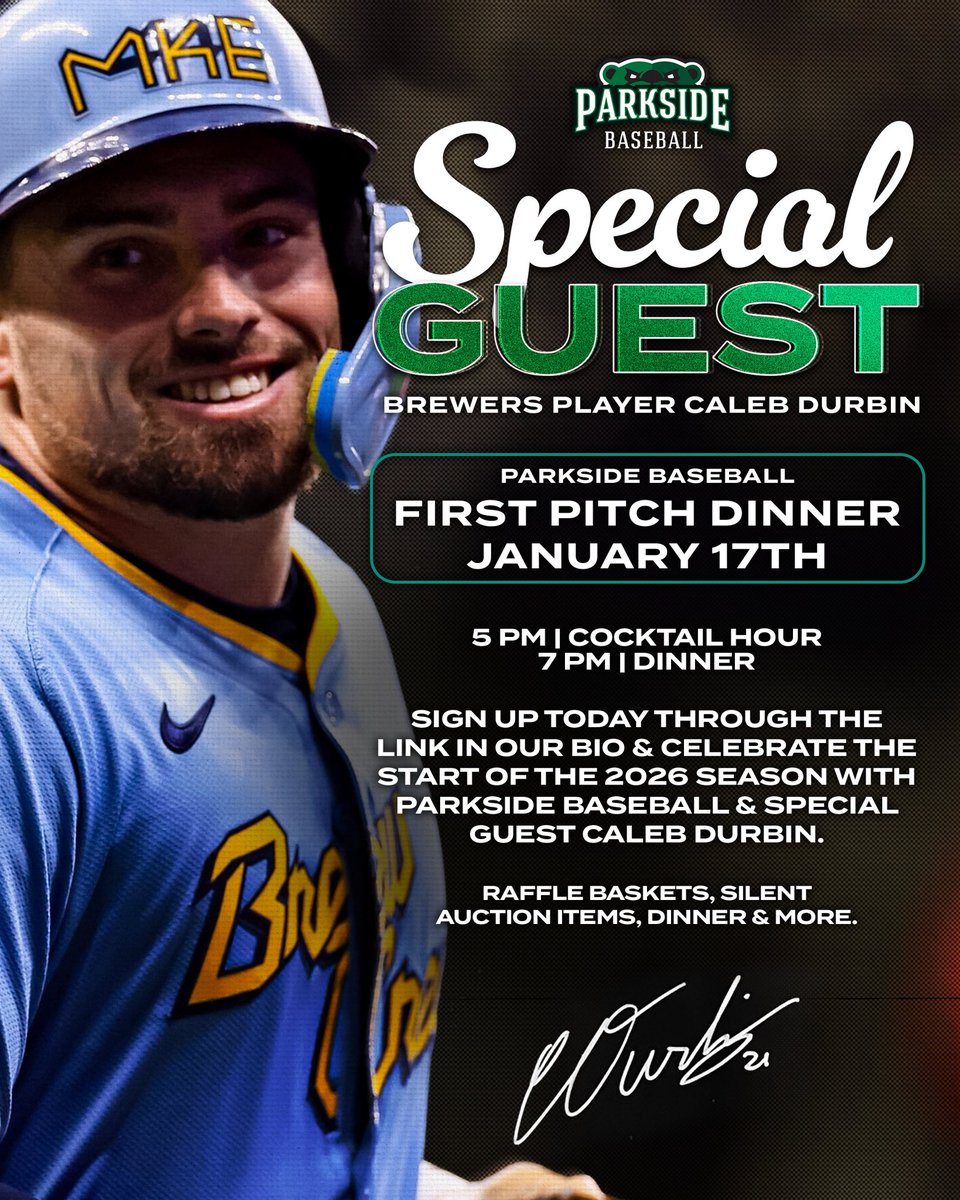The 2026 First Pitch Dinner is just two weeks away!

Celebrate the start of the season at our second annual First Pitch Dinner in support of Parkside Baseball! Spend the night with Ranger players and enjoy exclusive experiences, including raffle prizes, a silent auction and more!