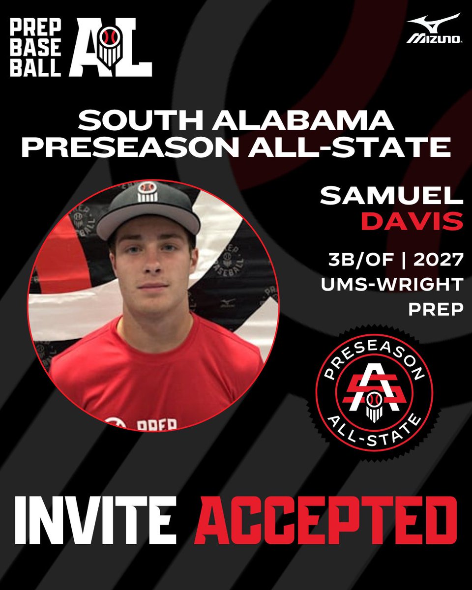 PrepBaseballAL's tweet photo. #𝐒𝐀𝐋𝐏𝐀𝐒𝟐𝟔: 𝐈𝐧𝐯𝐢𝐭𝐞 𝐀𝐜𝐜𝐞𝐩𝐭𝐞𝐝 🔐

Locked in for the 2026 South AL Preseason All-State on January 11th at Orange Beach Sportsplex. ⤵️

✅ @Sammy_Da16
✅ @airmailKaylor17
✅ @Lawson_Hare18
✅ Beau Bulman

Claim your invite to the top preseason event of the year. 👍

🔗: https://t.co/aRPAx7h0fW