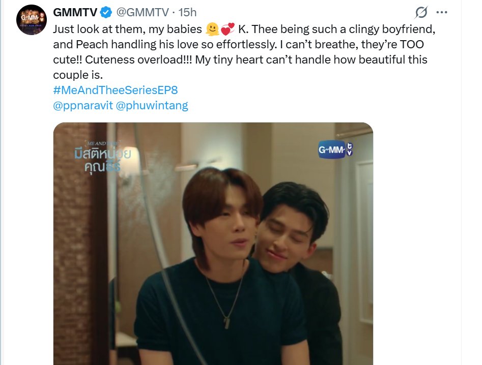 whosshii's tweet image. love the way @GMMTV hired a ppw fujoshi to promote the series. but whoever you are pls come out lets be moots, you're way too real for posting all this on main account.😭😭

#MeAndTheeSeriesEP8