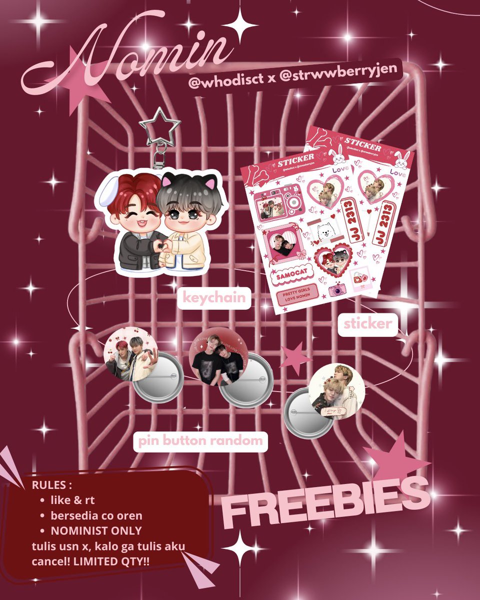 ⠀:¨ ·.· ¨:
  ꔫ NOMIN online freebies special WIND UP DRAMA ꣑୧
 —by: <a href="/strwwberryjen/">fed</a> &amp; <a href="/whodisct/">J</a>

📌 13/01/2026 at 13.23 wib

✿ how to claim:
- like &amp; rt
- set 7.777 (no refund)
- ⁠NOMINIST ONLY! 
- put usn x in notes, akan kita cek!
ꔫ  limited qty!✭ ᥫ᭡ tag kita kl dpt yh