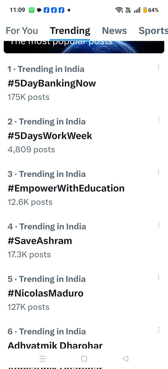 kmarkri's tweet photo. With 1.75 lakh posts #5DayBankingNow is trending at no 1 make it 1 million posts https://t.co/5IdGQpcmMj