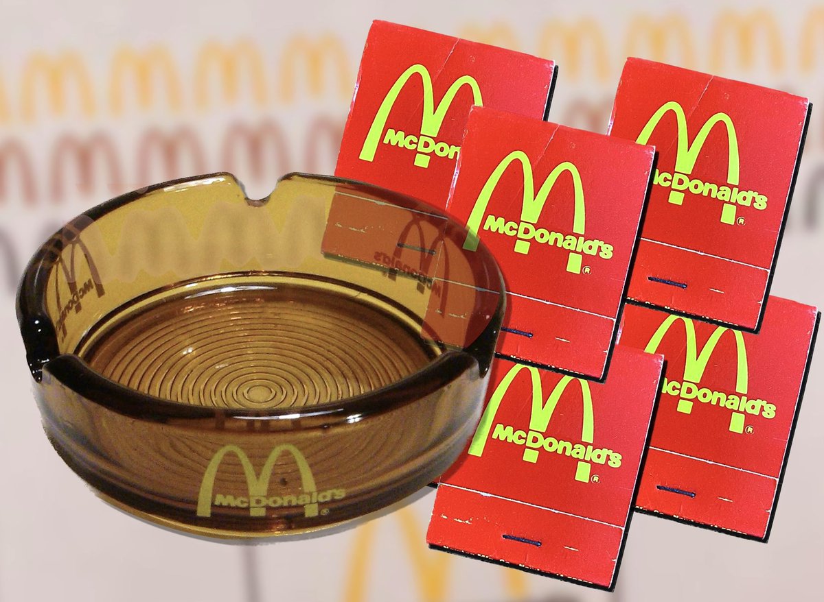 RetroNewsNow's tweet image. 1980s McDonald’s ashtray and matches