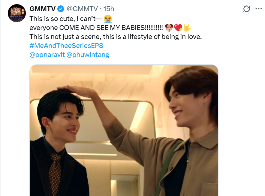 whosshii's tweet image. love the way @GMMTV hired a ppw fujoshi to promote the series. but whoever you are pls come out lets be moots, you're way too real for posting all this on main account.😭😭

#MeAndTheeSeriesEP8