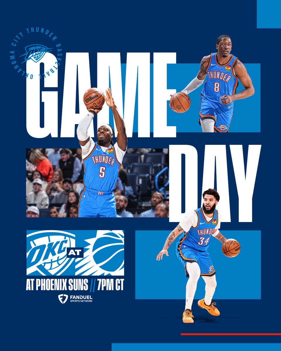 okcthunder's tweet image. Hoopin' in the Valley 🌵

📺 FanDuel Sports Network
📻 @sportsanimal