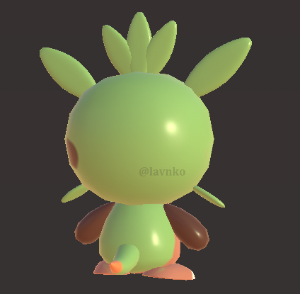 lavnko's tweet image. modelling a pokemon everyday - day 61 chespin