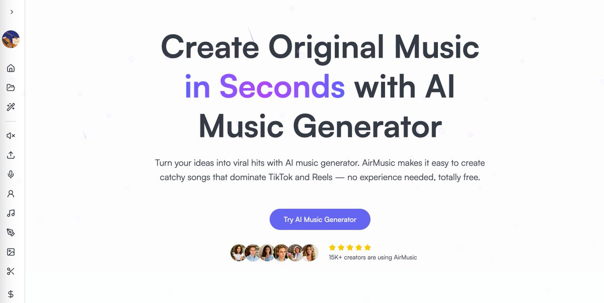 tooladvisorai's tweet photo. https://t.co/QZjkOZKtEc - AI Music Made Simple
Create music with 15+ AI tools—AI covers, voice cloning, singing photos &amp; more.
Perfect for viral TikTok &amp; YouTube content. Your next viral hit starts here.
Try free → https://t.co/QZjkOZKtEc https://t.co/UumGdfnhqE