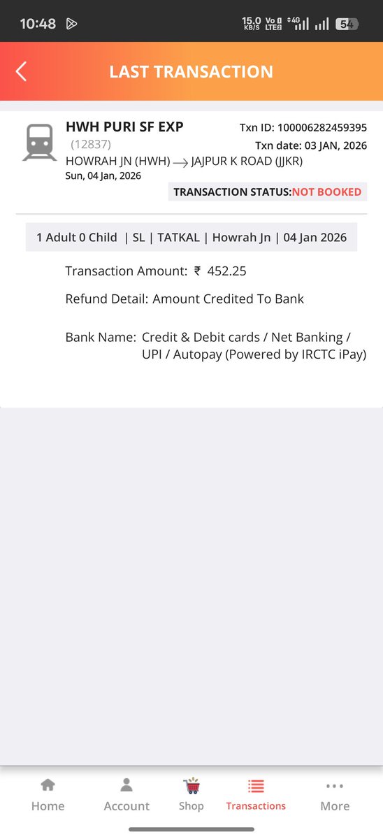 sauravkools's tweet photo. #Irctc tatkal booking is a scam 
They keep on loading and loading and even after amount deducted ticket not get confirmed. @indianrailway__ @RailMinIndia @PMOIndia @AshwiniVaishnaw request you to please repair the website lakhs of people life depends on it https://t.co/fZvoNXqLMD
