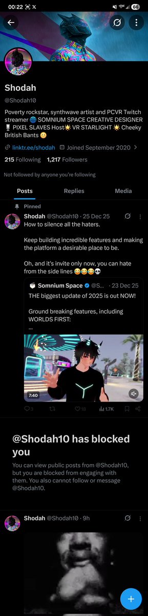 Somniums biggest streamer shodah blocked me

guess im right in the end lmaooo