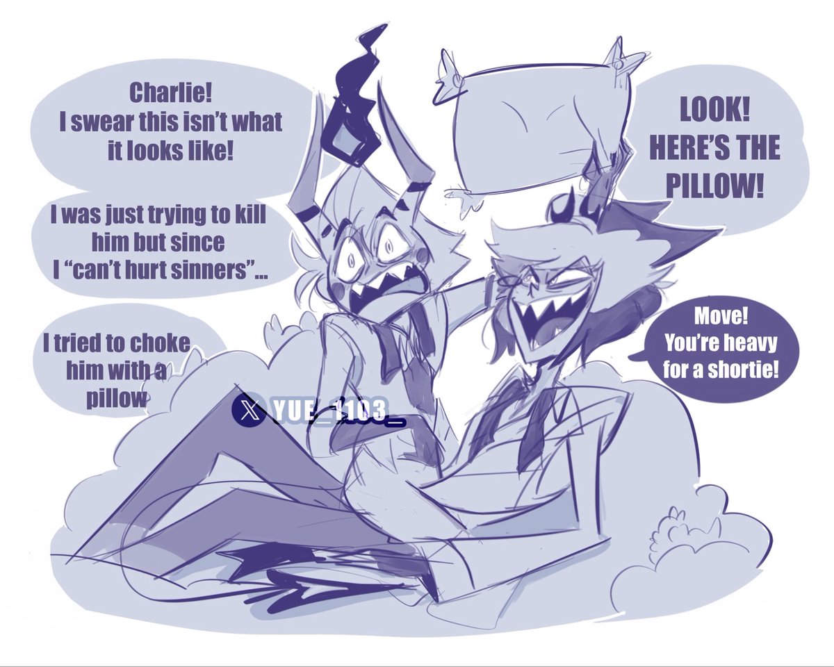 🍎: I-I just wanted to stop him from entering into my bedroom!
⭐️: Dad! 😫

#alastor #lucifer #HazbinHotel #radioapple #hazbinhotelseason2 #bambilu