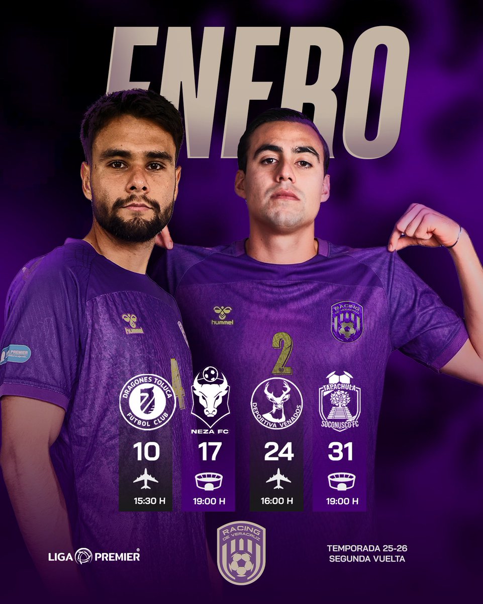 🗓️ Aquí el calendario de nuestros partidos del mes, ¡iniciamos la segunda vuelta de la Temporada 25-26! 👊🏻😈

#MiPresenteMiFuturo 💜