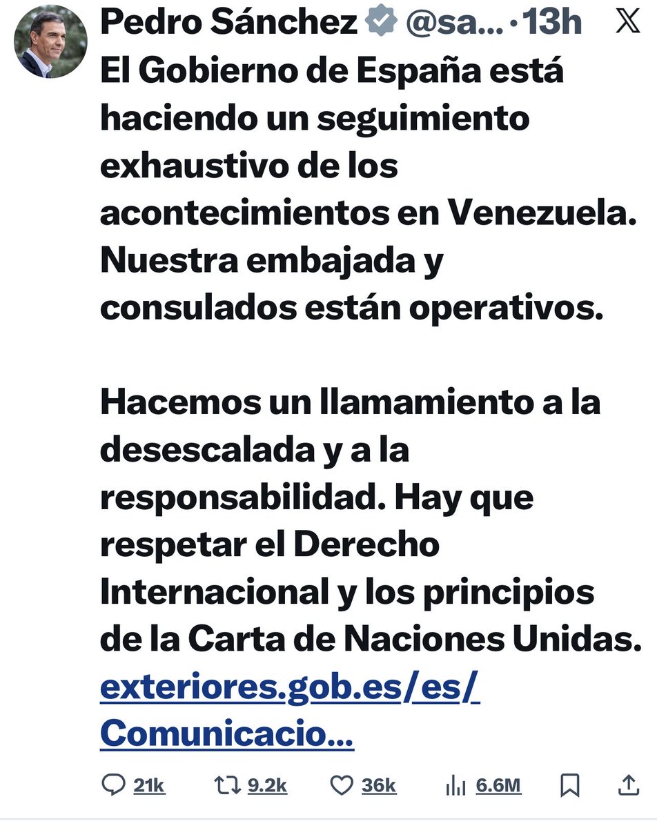 felojimenez's tweet photo. Y Sánchez haciendo caso a sus socios de gobierno sigue defendiendo el hoy caído régimen de maduro. https://t.co/XhQxL5YnZk