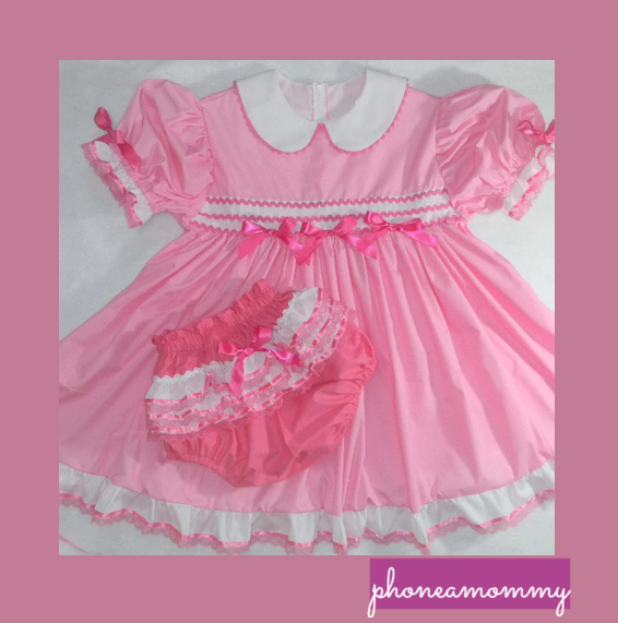 "All this outfit is missing is a bonnet to match!" #sissybaby #abdlsissy #diaperedsissy #sissified #sissification #feminized #feminization #sissyplay #ageplay #infantilism #phoneamommy 1-888-430-2010
