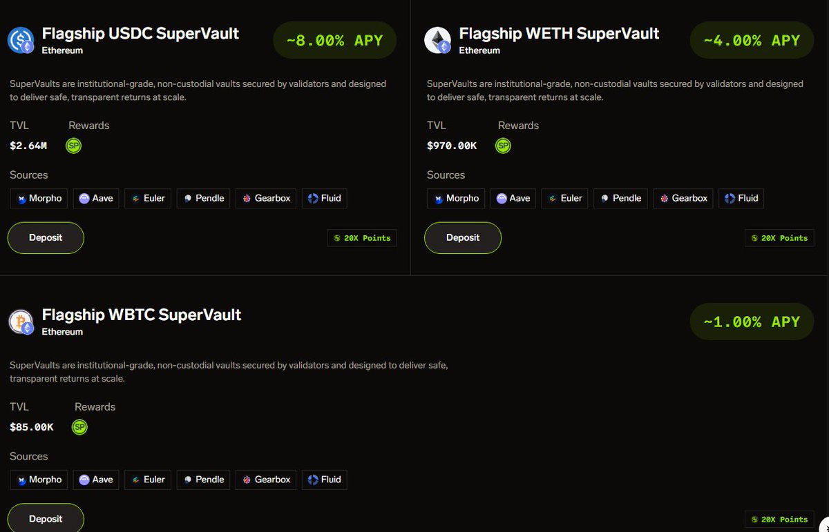 Coingazura's tweet image. 슈퍼폼에 예치하면 어떤 일이 일어날까요?

@superformxyz  vaults에 입금 하면 지분 토큰을 받습니다. 슈퍼폼이 알아서 수익을 내면 가치가 오릅니다.
출금하면 오른 가치를 바로 원래 자산으로 돌려줍니다.
너무 간단하죠?
자산은 $ETH 네트워크의 $ETH 와 $USDT, $WBTC 를 입금할 수 있습니다.…