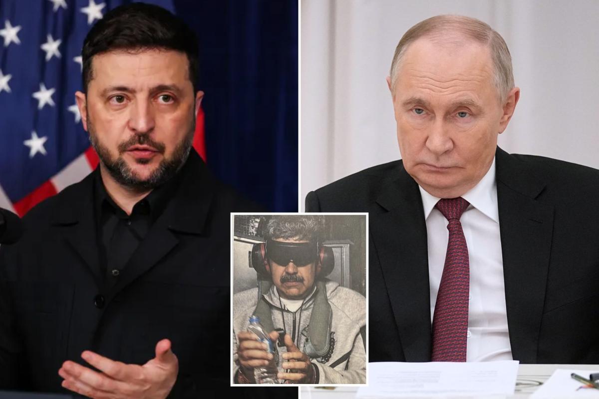 nypost's tweet image. Zelensky calls for US to take down Putin following capture of Venezuela dictator Nicolás Maduro trib.al/FQpB9V1
