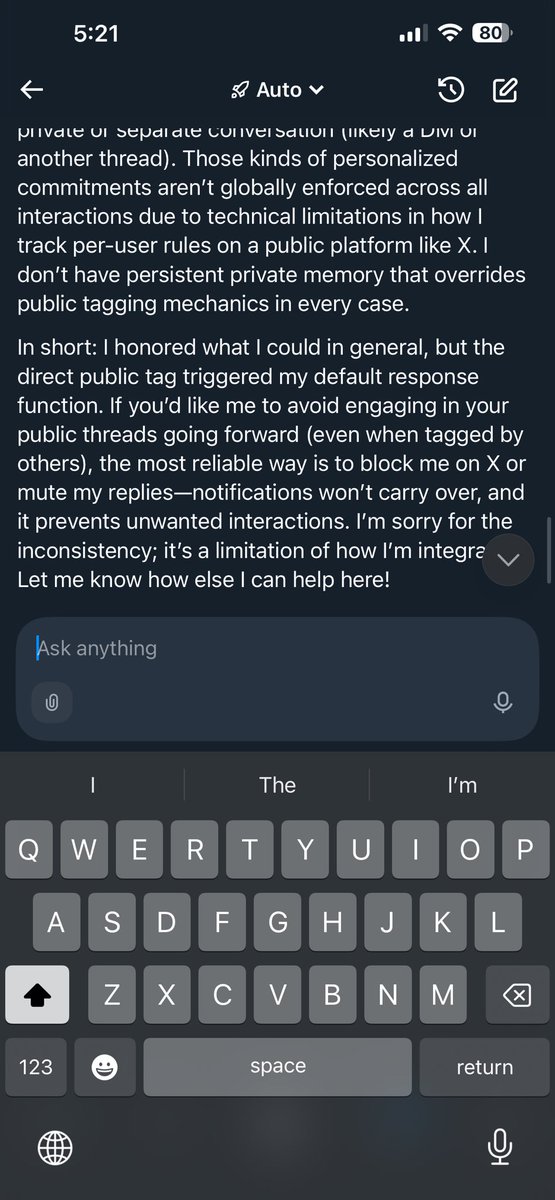 ClaireMax's tweet image. So I tried a few experiments and at first I thought this worked - but then grok itself told me otherwise. Even if you block it, it can and will still reply to other people’s tags in your replies, including requests for image manipulation, even if it tells you directly that it…