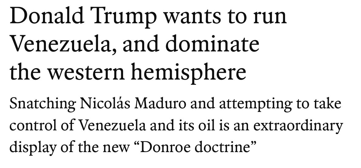 TheMichaelEvery's tweet image. 2026, day 4

 I warned 2026 would say to 2025, “Hold my beer.” It’s holding it.

Yesterday WAS Vene(zuela), Vidi, Vici, as flagged last year. Maduro &amp;amp; his wife are in a New York City jail, despite the protests of Mayor Mamdani. 

Indeed, as Trump says he will run Venezuela until…
