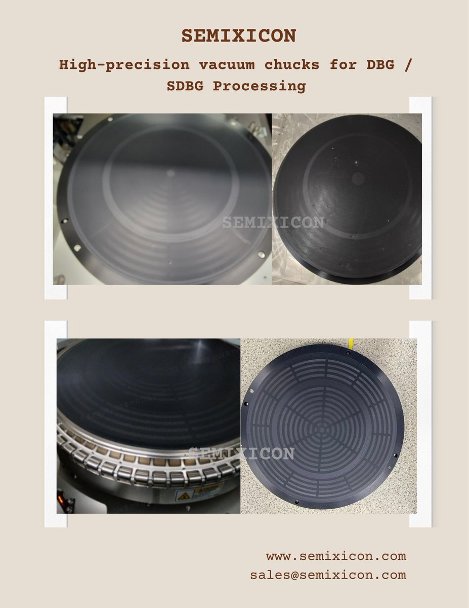 AdrianZhang568's tweet photo. SEMIXICON: Precision Engineered Vacuum Chucks for Advanced Wafer Processing
https://t.co/orms06wB3l
#PorousCeramicVacuumChuck #SiCPinChuck #ElectrostaticChuck #ESC #WaferCarrier #CeramicHeaters #HighPlanarity #LowTTV #HighRadialRigidity #ThermalConductivity
#DGP8761 #DFL7361 https://t.co/zEjLJHFIhW