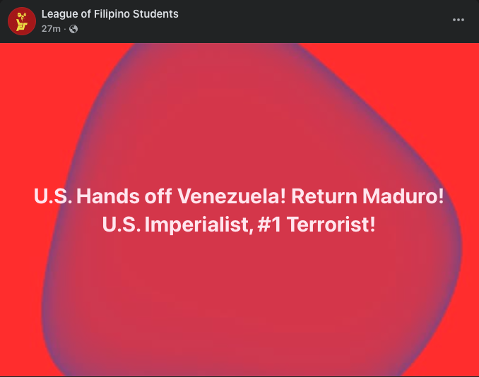 redguard_sab's tweet image. The Philippine Left urges the Filipino people and international community to unite against US Imperialism. 

US, hands off Venezuela!
Release President Maduro!
Down with US Imperialism!