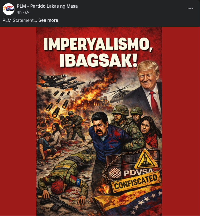 redguard_sab's tweet image. The Philippine Left urges the Filipino people and international community to unite against US Imperialism. 

US, hands off Venezuela!
Release President Maduro!
Down with US Imperialism!