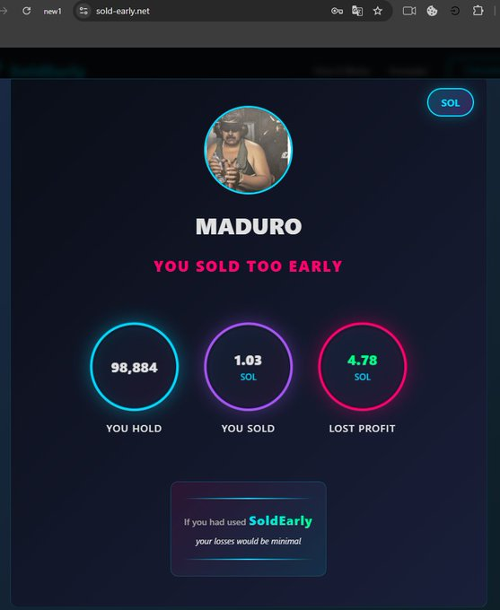 pixelorac1e's tweet photo. Don’t seII $MADURO it’s about to moon 📷! S0Id too early and straight up messed up. Pro tip: always check https://t.co/X5MX59MiRI before you trade!! https://t.co/69ji0EyRlS