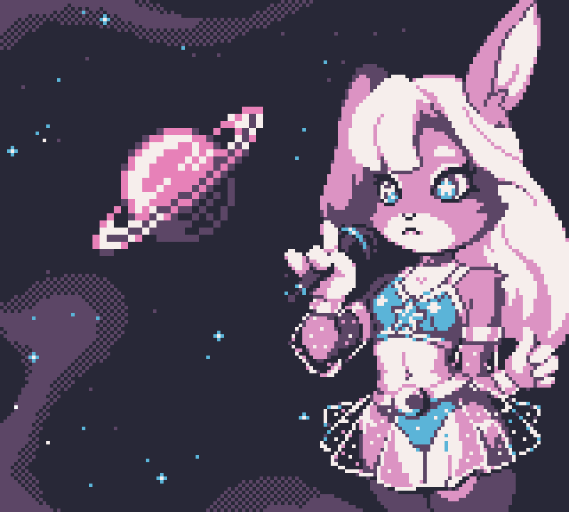 cosmo_command's tweet photo. Starlight is the star performer of a gas giant converted into a pleasure planet among the clouds. But it seems the reptiles have decided no fun is allowed! #CosmoCommand saving the day would be music to this bun's (long) ears.
#gameboy #indiedev #gbstudio https://t.co/lYiIVnP6xo
