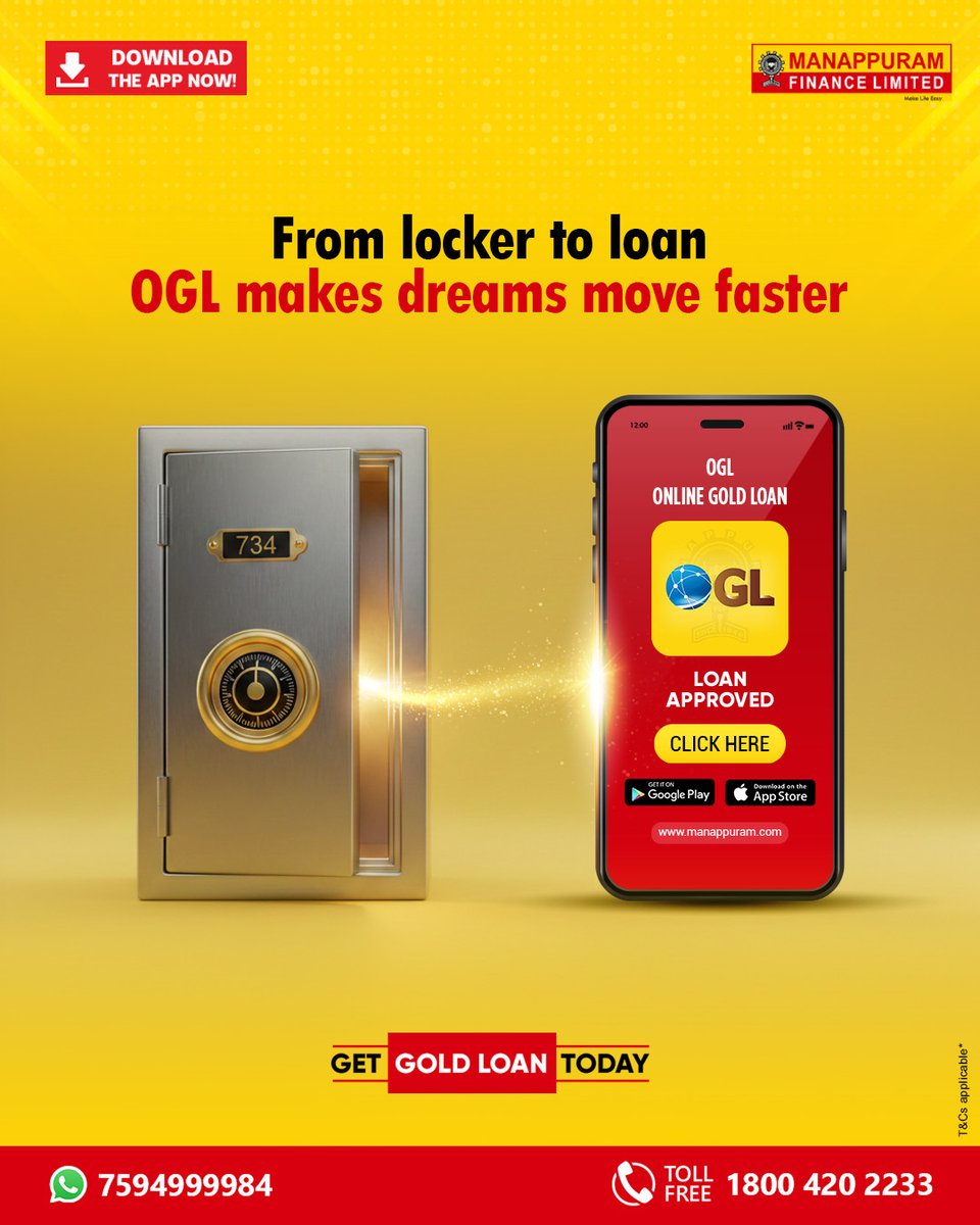With the Manappuram OGL App, your gold becomes your biggest support system.  No travel, no waiting, no stress. Just instant access to a gold loan from  wherever you are. Apply now: https://t.co/slbX3M3Nrm #