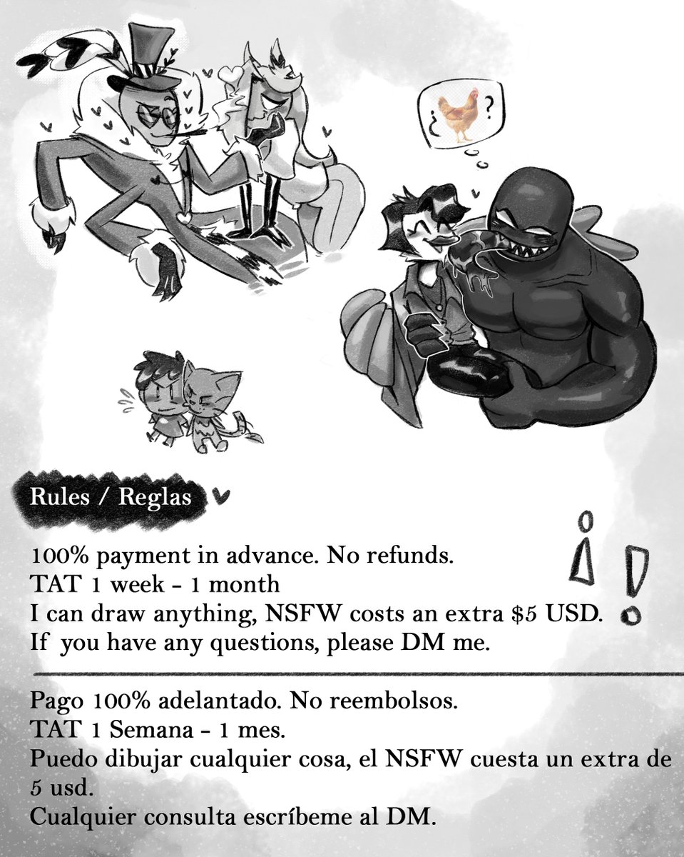Couples Sketch Comms Open‼️

I need money for my studies 😭
I appreciate the RT and likes💖

💌Please send any questions to DM
#dogman