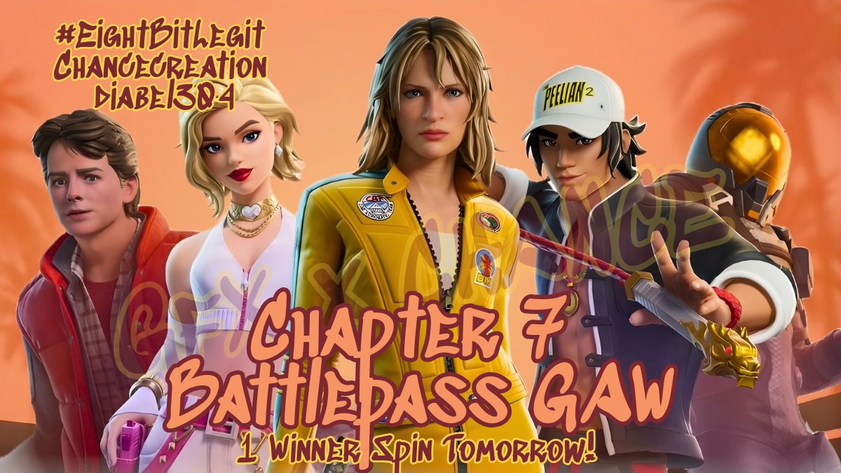 Next up! 
GAW for 1 Fortnite Battlepass! 
Follow me, and <a href="/diabel304/">Damian</a> 
Like This Post! 
Retweet This Post! 
WInner will add and be awarded by <a href="/diabel304/">Damian</a> 
Wheel spin in approx 24 hours! 
Good Luck!