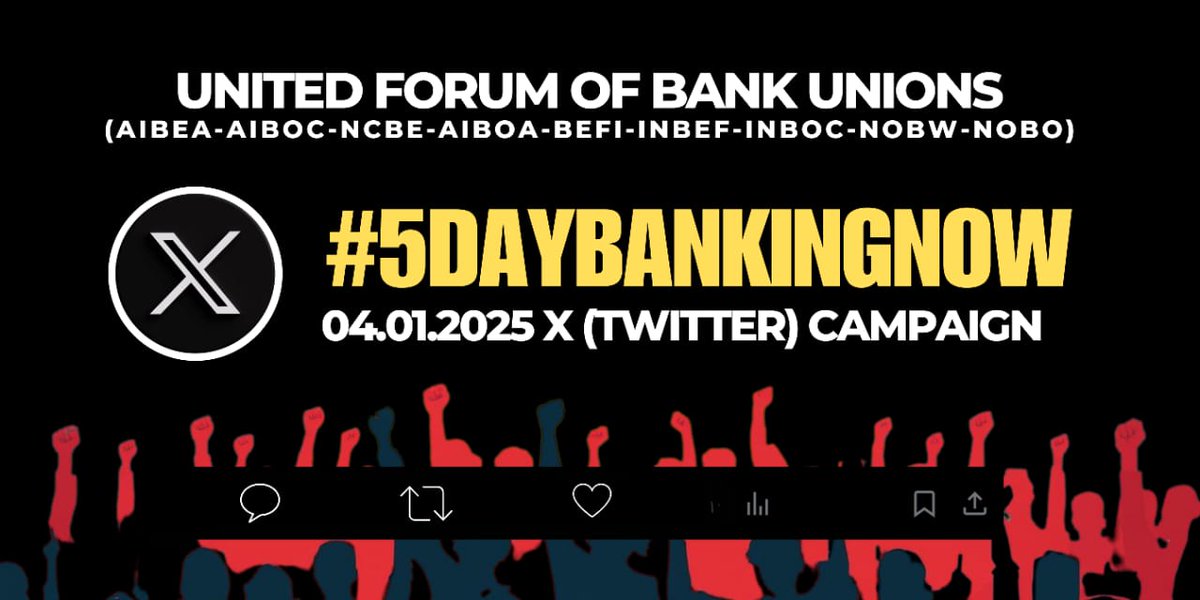 #5DayBankingNow 
<a href="/ChVenkatachalam/">CH VENKATACHALAM</a> <a href="/DFS_India/">DFS</a> 
We Demand 5 Day Banking.