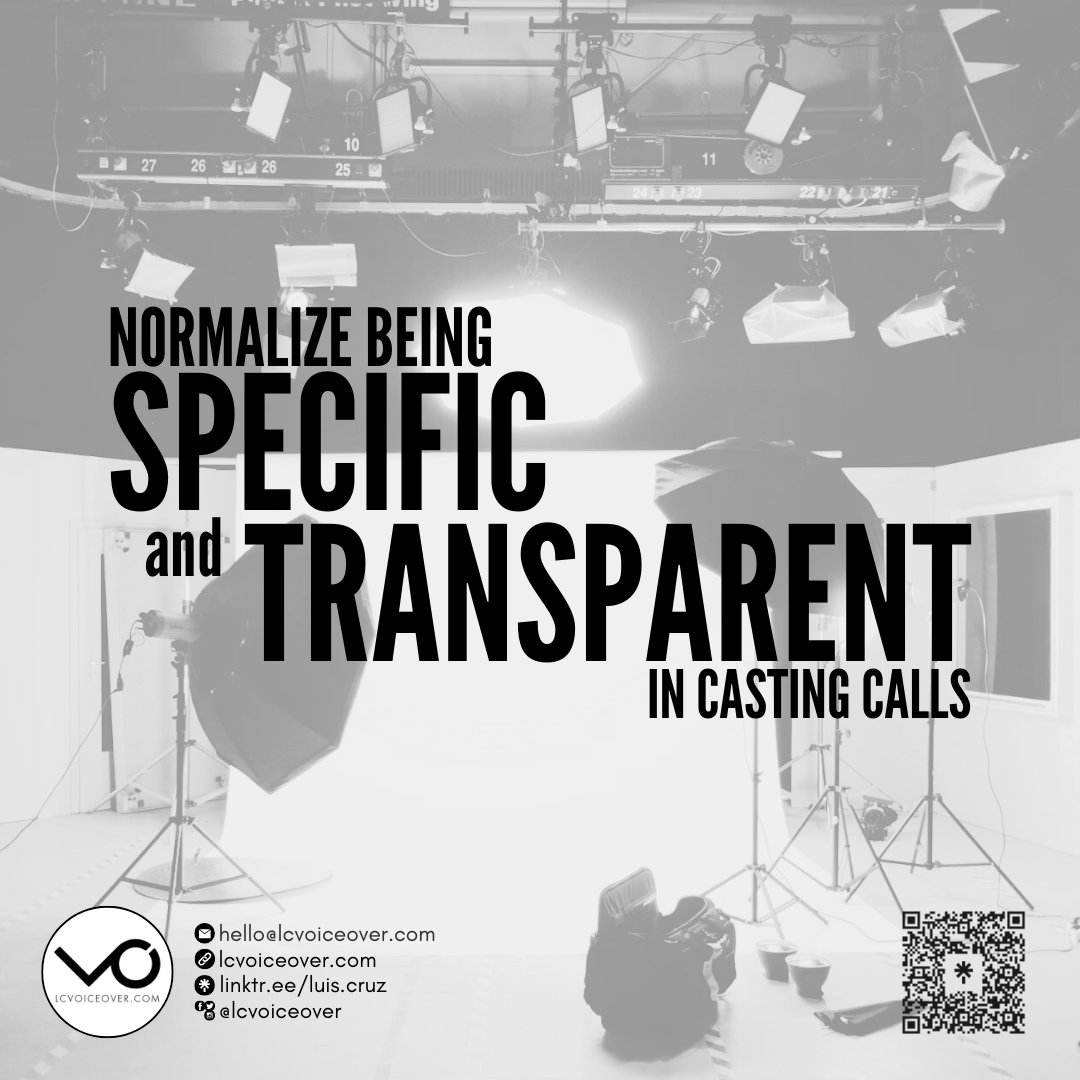 [1/9] This one goes out to the people casting for their projects... please put a little more effort into them. Please normalize being upfront about details of the project, as well as you and your company. Be specific and transparent in your casting calls.