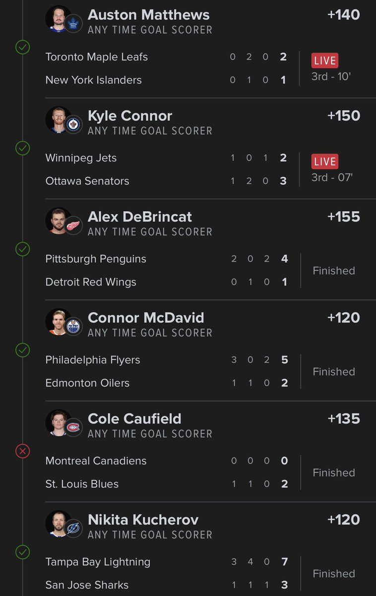 BrookieJ07's tweet photo. Kyle scored! Please cash us out David Pastrnak or Nathan MacKinnon‼️‼️ https://t.co/TiccqzJIvK