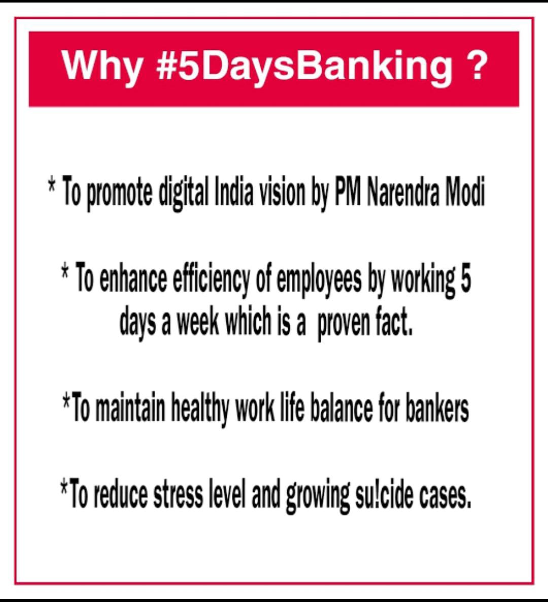 We’ve waited enough for 5-day banking. Repeated assurances have pushed us beyond our limits. It’s time to change our path—the roads will speak louder than empty promises. 
#5DayBankingNow
<a href="/DFS_India/">DFS</a> 
<a href="/aiboc_in/">All India Bank Officers' Confederation (AIBOC)</a> 
<a href="/sanjaybpi/">Sanjay Das</a> 
<a href="/nsitharamanoffc/">Nirmala Sitharaman Office</a> 
<a href="/PMOIndia/">PMO India</a> 
<a href="/AshishTekale_/">Ashish Tekale Patil</a>